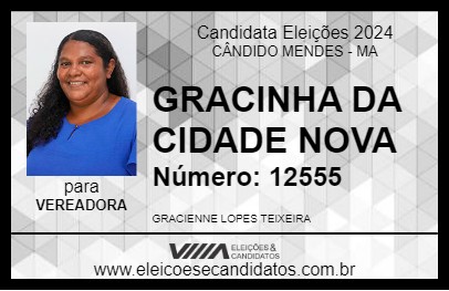 Candidato GRACINHA DA CIDADE NOVA 2024 - CÂNDIDO MENDES - Eleições