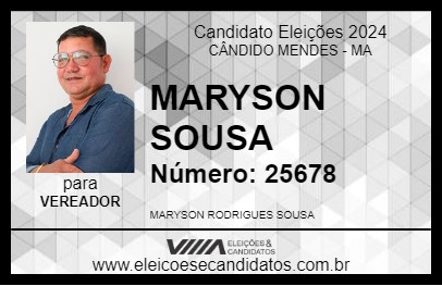 Candidato MARYSON SOUSA 2024 - CÂNDIDO MENDES - Eleições