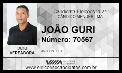 Candidato JOÃO GURI 2024 - CÂNDIDO MENDES - Eleições