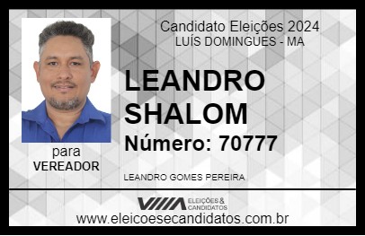 Candidato LEANDRO SHALOM 2024 - LUÍS DOMINGUES - Eleições