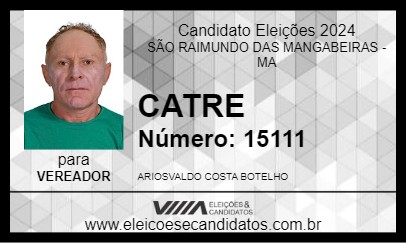 Candidato CATRE 2024 - SÃO RAIMUNDO DAS MANGABEIRAS - Eleições