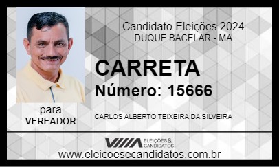 Candidato CARRETA 2024 - DUQUE BACELAR - Eleições