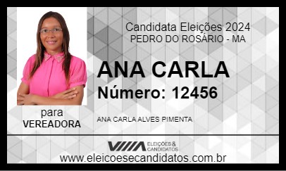 Candidato ANA CARLA 2024 - PEDRO DO ROSÁRIO - Eleições