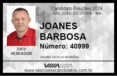 Candidato JOANES BARBOSA 2024 - SÃO JOÃO DO SOTER - Eleições