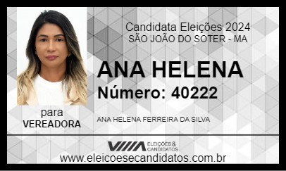 Candidato ANA HELENA 2024 - SÃO JOÃO DO SOTER - Eleições