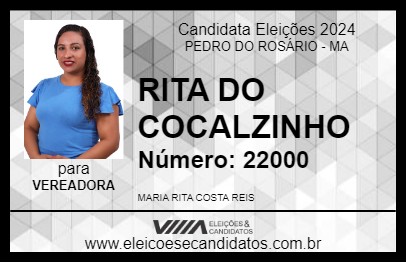 Candidato RITA DO COCALZINHO 2024 - PEDRO DO ROSÁRIO - Eleições