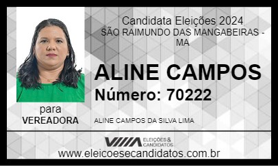 Candidato ALINE CAMPOS 2024 - SÃO RAIMUNDO DAS MANGABEIRAS - Eleições