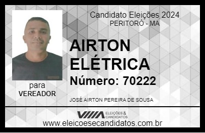 Candidato AIRTON ELÉTRICA 2024 - PERITORÓ - Eleições