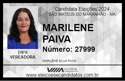 Candidato MARILENE PAIVA 2024 - SÃO MATEUS DO MARANHÃO - Eleições