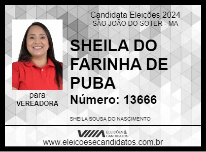 Candidato SHEILA DO FARINHA DE PUBA 2024 - SÃO JOÃO DO SOTER - Eleições