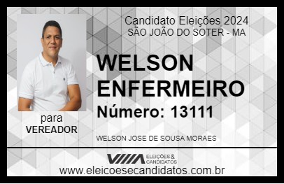 Candidato WELSON ENFERMEIRO 2024 - SÃO JOÃO DO SOTER - Eleições