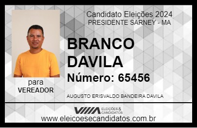 Candidato BRANCO DAVILA 2024 - PRESIDENTE SARNEY - Eleições