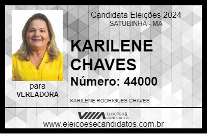 Candidato KARILENE CHAVES 2024 - SATUBINHA - Eleições