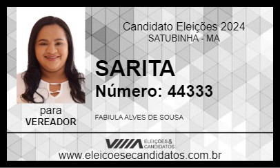 Candidato SARITA 2024 - SATUBINHA - Eleições