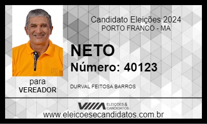 Candidato NETO 2024 - PORTO FRANCO - Eleições