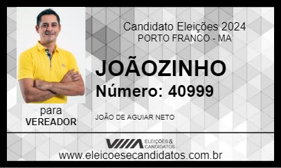 Candidato JOÃOZINHO PICA-PAU 2024 - PORTO FRANCO - Eleições