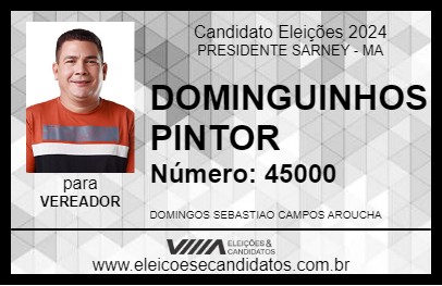 Candidato DOMINGUINHOS PINTOR 2024 - PRESIDENTE SARNEY - Eleições