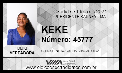 Candidato KEKE 2024 - PRESIDENTE SARNEY - Eleições