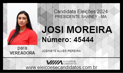 Candidato JOSI MOREIRA 2024 - PRESIDENTE SARNEY - Eleições