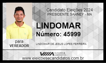 Candidato LINDOMAR 2024 - PRESIDENTE SARNEY - Eleições