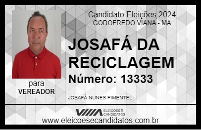 Candidato JOSAFÁ DA RECICLAGEM 2024 - GODOFREDO VIANA - Eleições