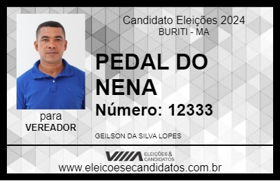 Candidato PEDAL DO NENA 2024 - BURITI - Eleições