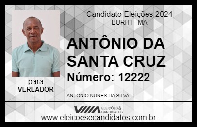 Candidato ANTÔNIO DA SANTA CRUZ 2024 - BURITI - Eleições