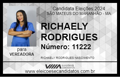 Candidato RICHAELY RODRIGUES 2024 - SÃO MATEUS DO MARANHÃO - Eleições