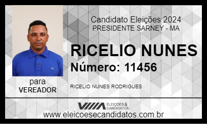 Candidato RICELIO NUNES 2024 - PRESIDENTE SARNEY - Eleições