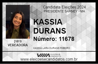 Candidato KASSIA DURANS 2024 - PRESIDENTE SARNEY - Eleições