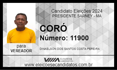 Candidato CORÓ 2024 - PRESIDENTE SARNEY - Eleições