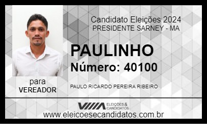 Candidato PAULINHO 2024 - PRESIDENTE SARNEY - Eleições