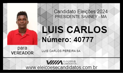 Candidato LUIS CARLOS 2024 - PRESIDENTE SARNEY - Eleições