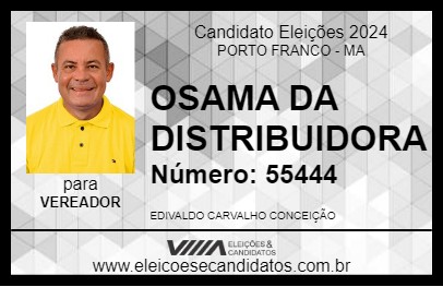 Candidato OSAMA DA DISTRIBUIDORA 2024 - PORTO FRANCO - Eleições