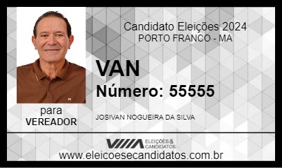 Candidato VAN 2024 - PORTO FRANCO - Eleições