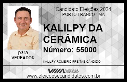 Candidato KALILPY DA CERÂMICA 2024 - PORTO FRANCO - Eleições