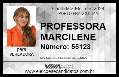 Candidato PROFESSORA MARCILENE 2024 - PORTO FRANCO - Eleições