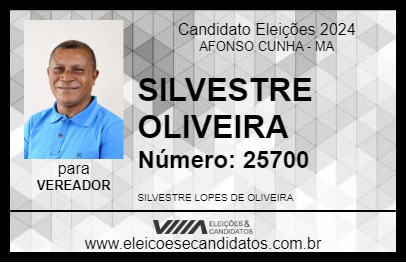 Candidato SILVESTRE OLIVEIRA 2024 - AFONSO CUNHA - Eleições