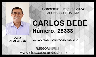 Candidato CARLOS BEBÉ 2024 - AFONSO CUNHA - Eleições