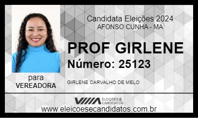 Candidato PROF GIRLENE 2024 - AFONSO CUNHA - Eleições