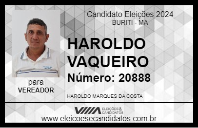 Candidato HAROLDO VAQUEIRO 2024 - BURITI - Eleições