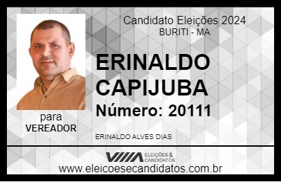 Candidato ERINALDO CAPIJUBA 2024 - BURITI - Eleições