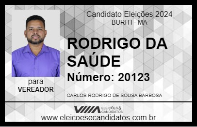 Candidato RODRIGO DA SAÚDE 2024 - BURITI - Eleições