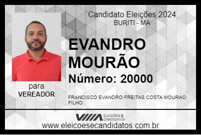 Candidato EVANDRO MOURÃO 2024 - BURITI - Eleições