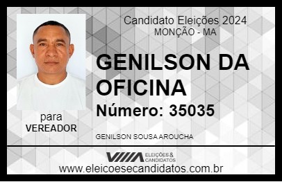 Candidato GENILSON DA OFICINA 2024 - MONÇÃO - Eleições