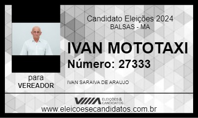 Candidato IVAN MOTOTAXI 2024 - BALSAS - Eleições