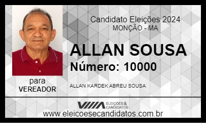 Candidato ALLAN SOUSA 2024 - MONÇÃO - Eleições