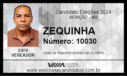 Candidato ZEQUINHA 2024 - MONÇÃO - Eleições