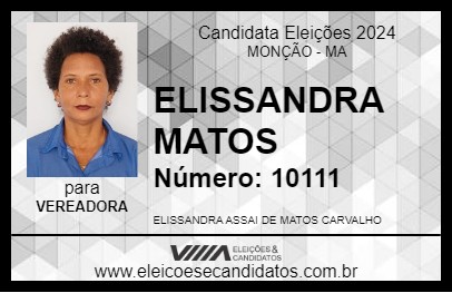 Candidato ELISSANDRA MATOS 2024 - MONÇÃO - Eleições