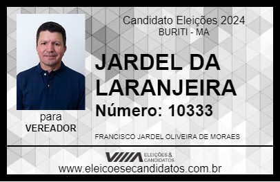 Candidato JARDEL DA LARANJEIRA 2024 - BURITI - Eleições